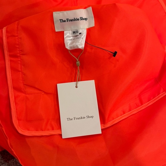 The Frankie Shop Perla Shirt Jacket in Neon Orange Size Medium Large NWT - Picture 6 of 12